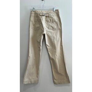 Tommy Hilfiger Chino Flare Pants Womens 10 Khaki Buckle Pockets  Stretch Y2K